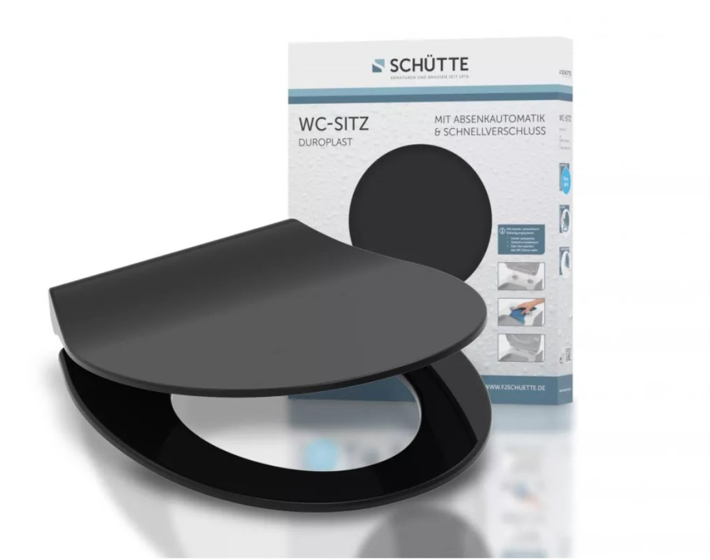 Schütte Slim Black WC sedátko duroplast, Soft Close
