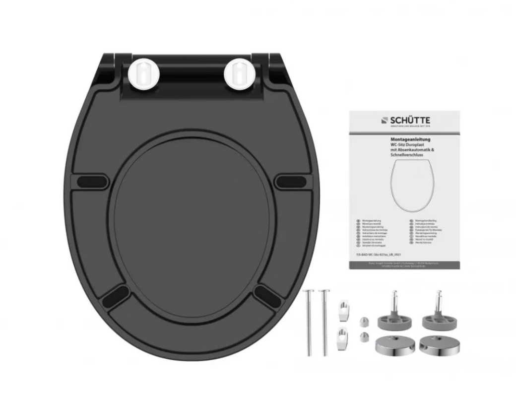 Schütte Slim Black WC sedátko duroplast, Soft Close