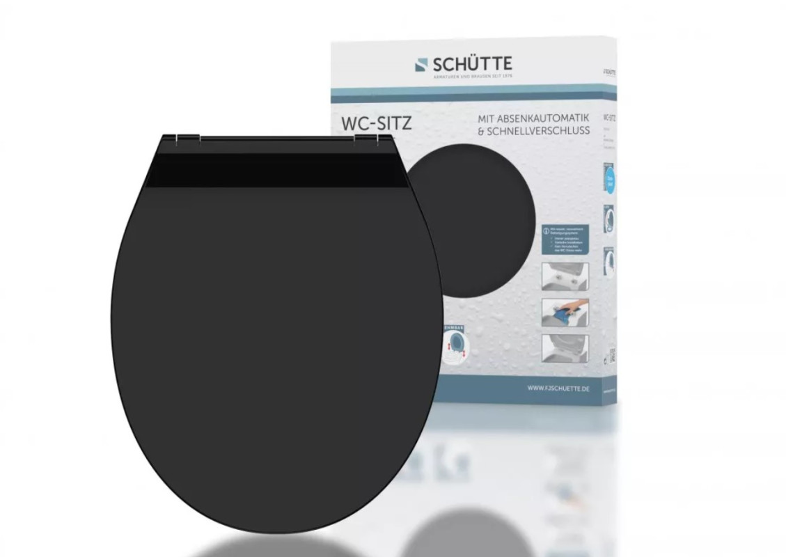 Schütte Slim Black WC sedátko duroplast, Soft Close