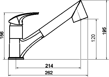 Novaservis Metalia 57 57081,GRB drezová batéria s výsuvnou sprchou granit-čierny