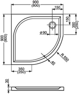 Roltechnik sprchová vanička DREAM-M 900