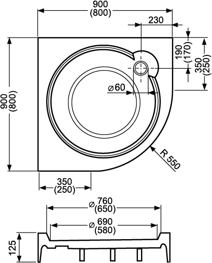 Roltechnik sprchová vanička DREAM-P 900