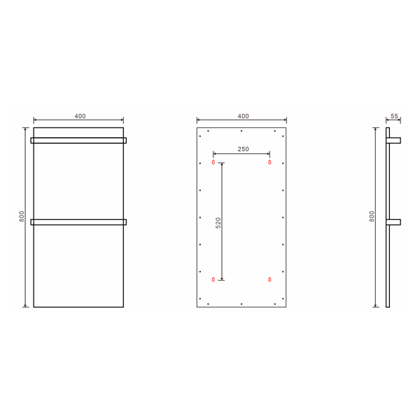 Elmis EB420 elektrický sušiak uterákov 400x800mm, 100W, hliník, biely matný