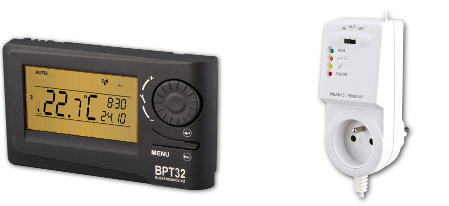 Elektrobock BPT32-3-5 bezdrôtový termostat čierny
