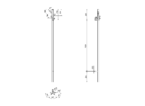 Pasador ER175BV elektrický sušiak uterákov, guľatý, 150x1500 mm, 30 W, čierny matný