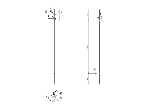 Pasador ER175V elektrický sušiak uterákov, guľatý, 150x1500 mm, 30 W, leštená nerez