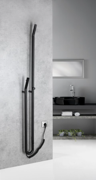 Duopasso ER330 elektrický sušiak uterákov s časovačom, 122x1700mm, 45 W, čierny matný