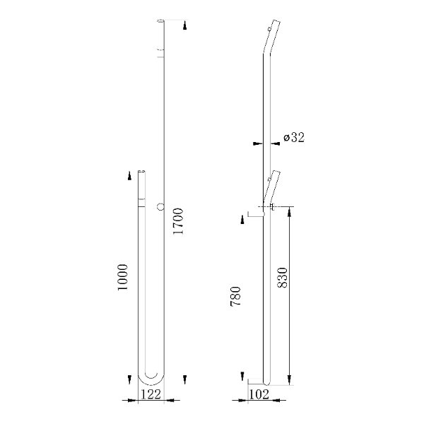 Duopasso ER730 elektrický sušiak uterákov s časovačom, 122x1700mm, 45 W, chróm