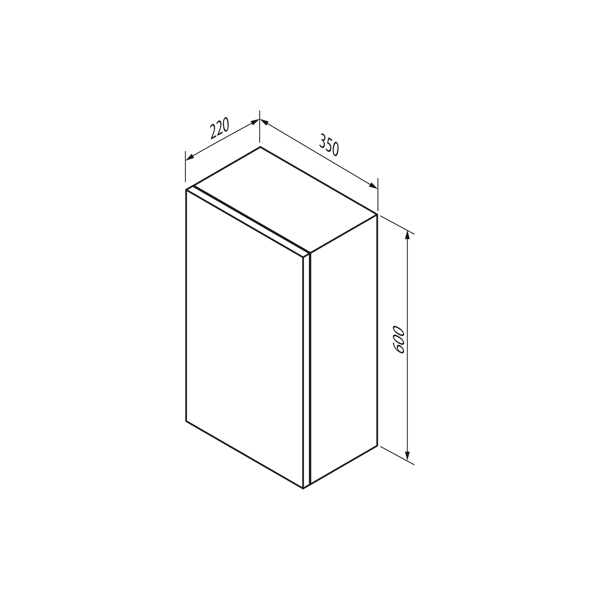 Espace ESC430-1616 skrinka 35x60x22cm, 1x dvierka, ľavá/pravá, borovica rustik