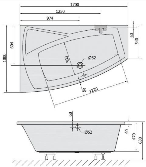 Polysan vaňa Evia 170x100 L