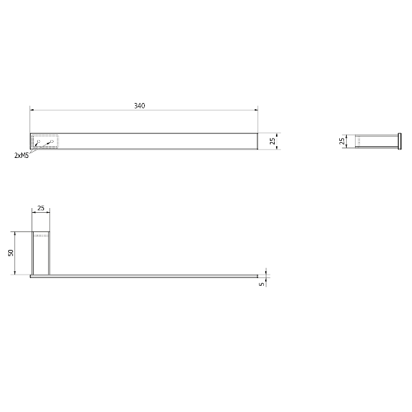 Bella FA301 držiak uterákov 340mm, chróm