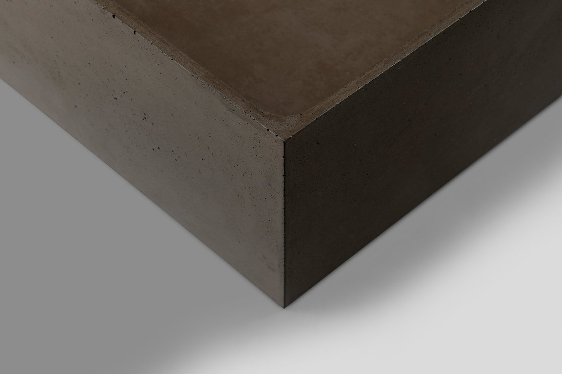Formigo FG014 betónové umývadlo, 47,5x13x36,5 cm, tmavo hnedé