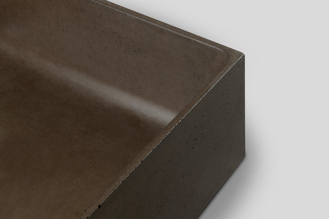 Formigo FG014 betónové umývadlo, 47,5x13x36,5 cm, tmavo hnedé