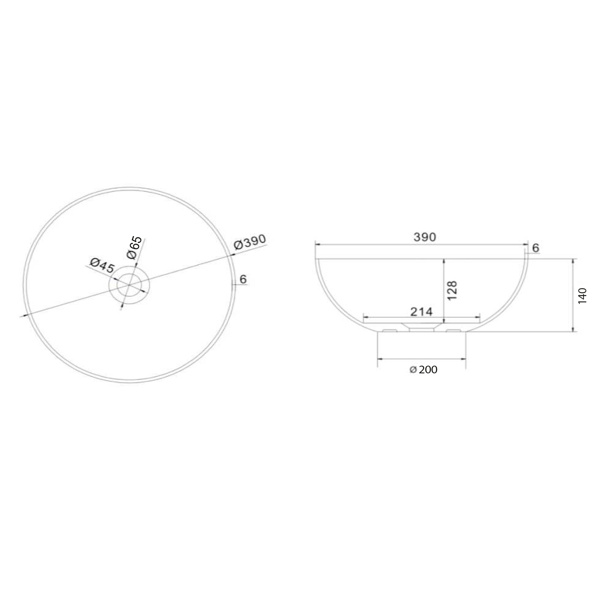 Formigo FG033 betónové umývadlo, priemer 39 cm, pieskové