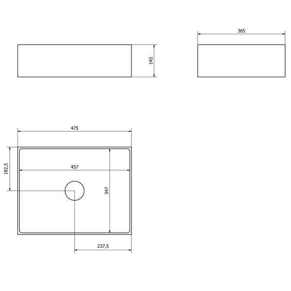 Formigo FG111 betónové umývadlo 47,5x14x36,5 cm, zlaté