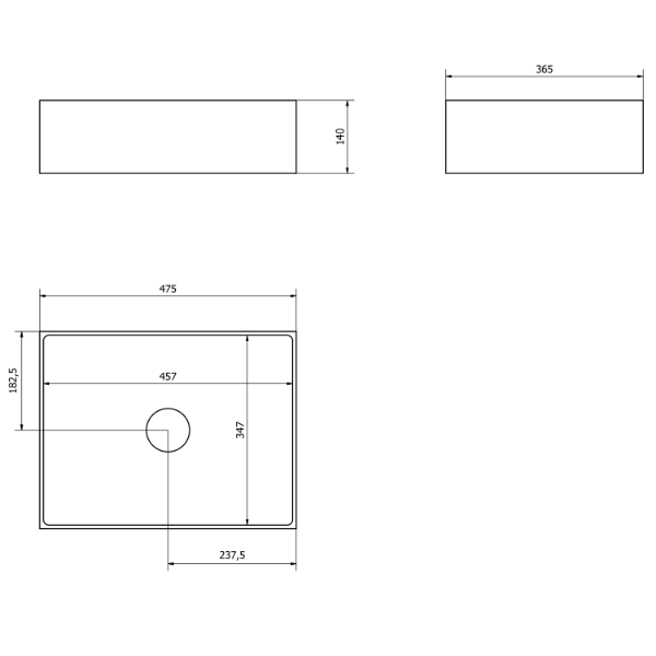 Formigo FG121 betonové umývadlo na dosku, 47,5x36,5cm, ružové