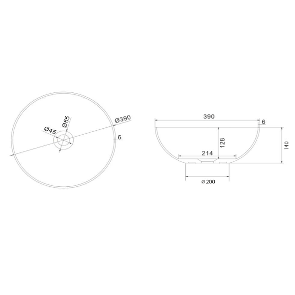 Formigo FG322 umývadlo na dosku, priemer 39cm, žlté