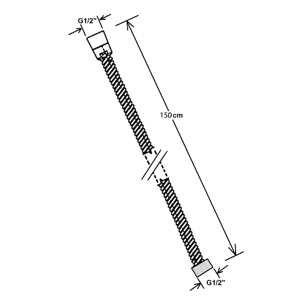 Powerflex FLE10BI sprchová hadica 150cm, biela matná