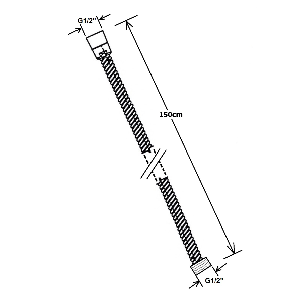 Powerflex FLEX156 sprchová hadica s dvojitým zámkom, 150 cm, čierna matná