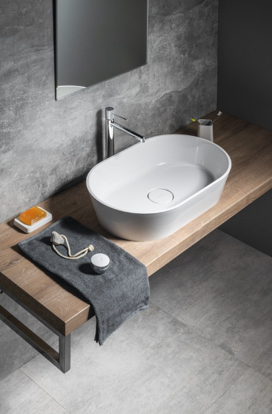 Gerano GN600 umývadlo 60x38cm, liaty mramor, biele