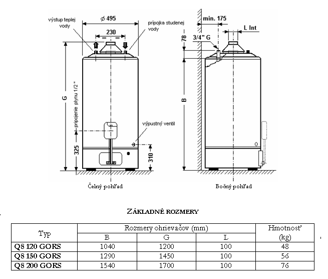 Quadroflex 120P CA (Q8 120 GORS) komínový stacionárny ohrievač