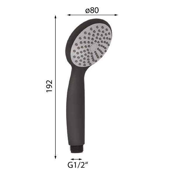 Easy GYHS10004 ručná sprcha, priemer 85mm, ABS/čierna