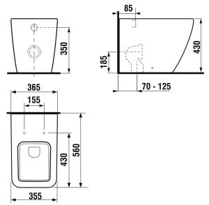 Jika Pure WC misa stojaca H8234240000001 vario odpad