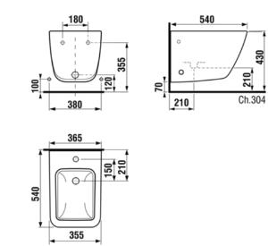 Jika Pure bidet závesný H8304210003041 s otvormi na prívod vody