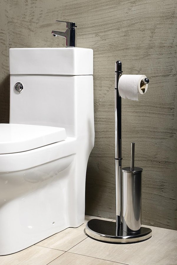 Hibiscus HI32 stojan s držiakom na toaletný papier a WC kefou, chróm