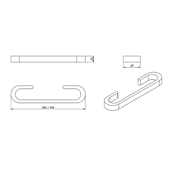 Himalaya HY2130 držiak uterákov 300x69mm, bambus