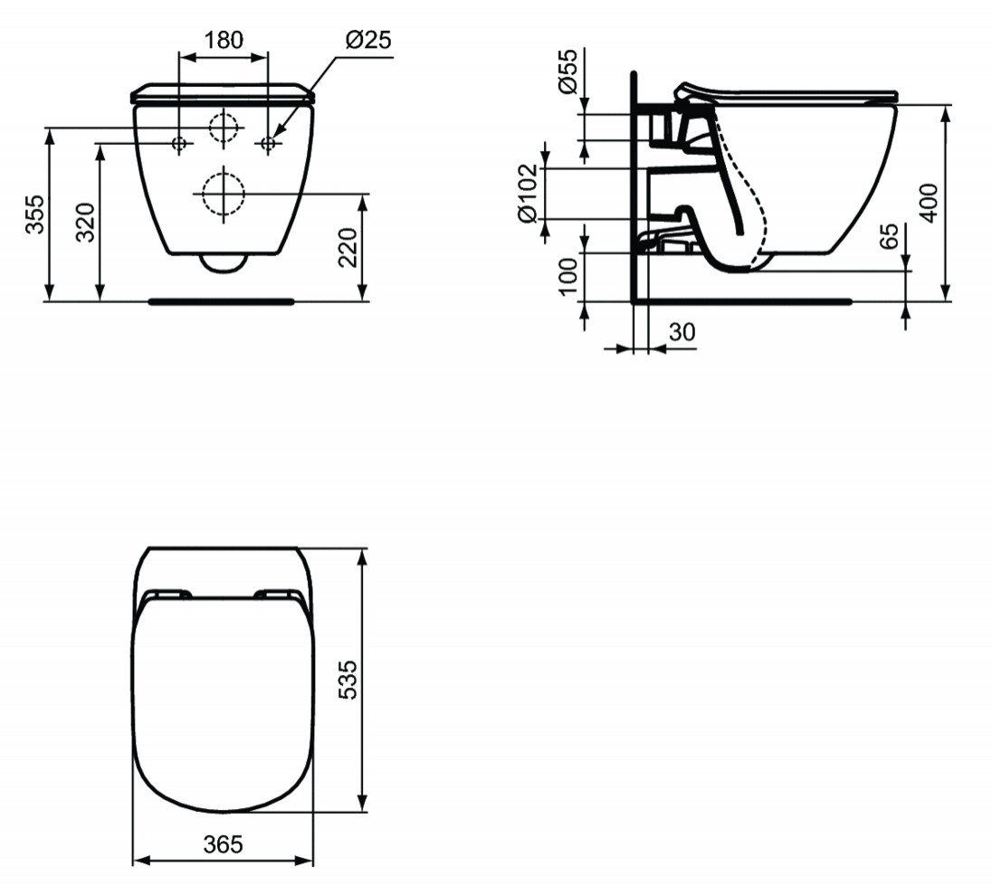 TECE set 3 - 5v1 s WC Tesi Aquablade, SoftClose