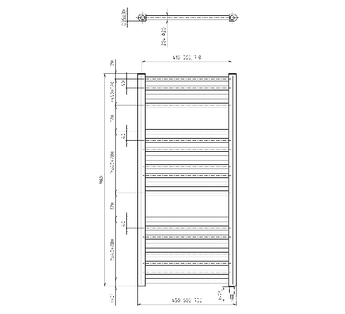 Direct-E ILE94TB elektrické vykurovacie teleso, 450x960 mm, 300 W, čierne