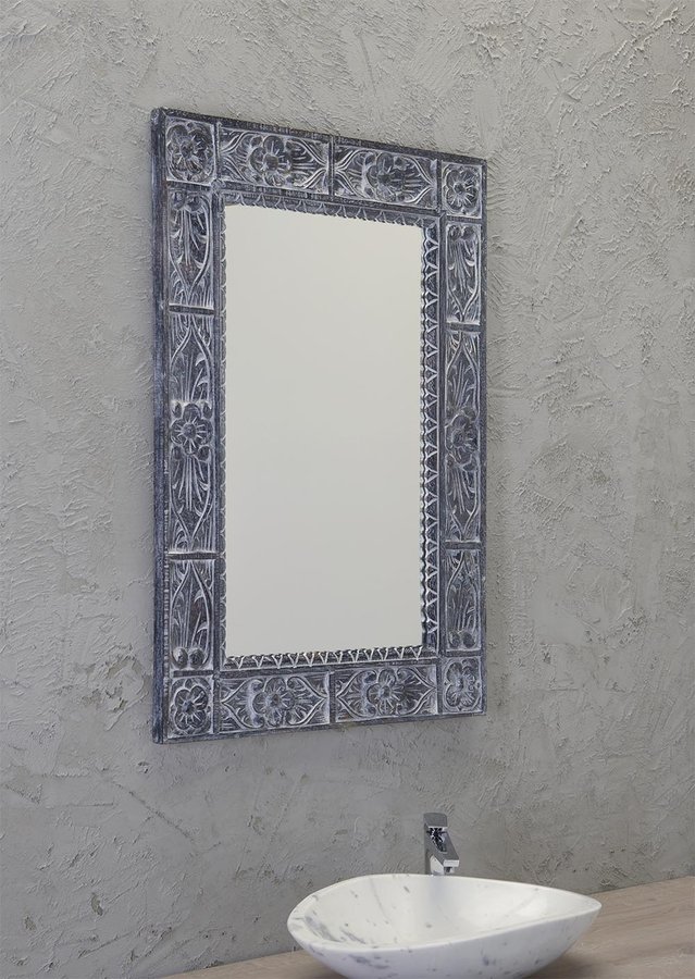 Ubud IN231 zrkadlo v ráme, 70x100 cm, šedé
