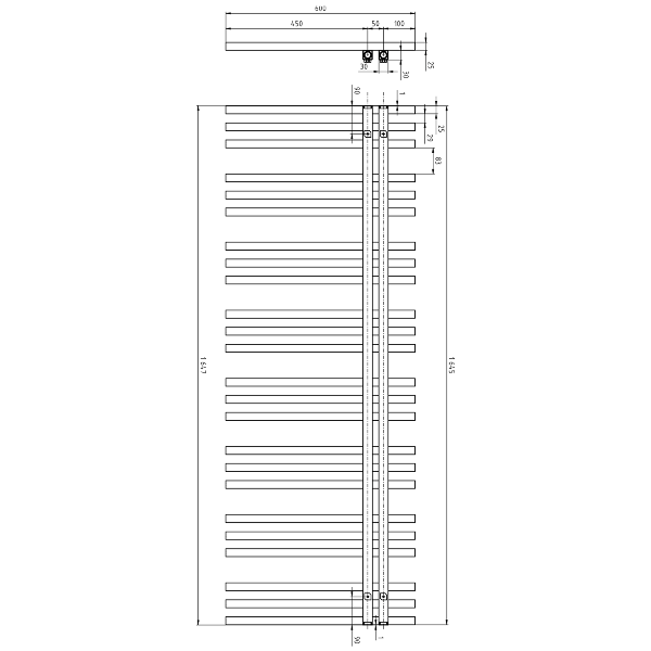 Sophina IR703W vykurovacie teleso 600x1647mm, biele matné