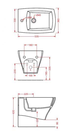 Artceram Jazz bidet závesný JZB001