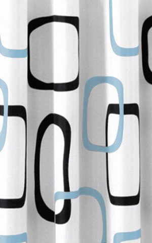 Aqualine ZP004 sprchový záves 180x200cm, polyester, biely/čierny/modrý
