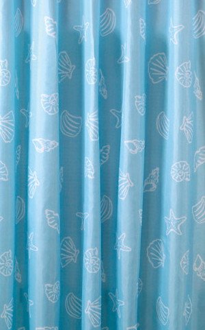 Aqualine ZP006 sprchový záves 180x200cm, polyester, modrý, mušľa