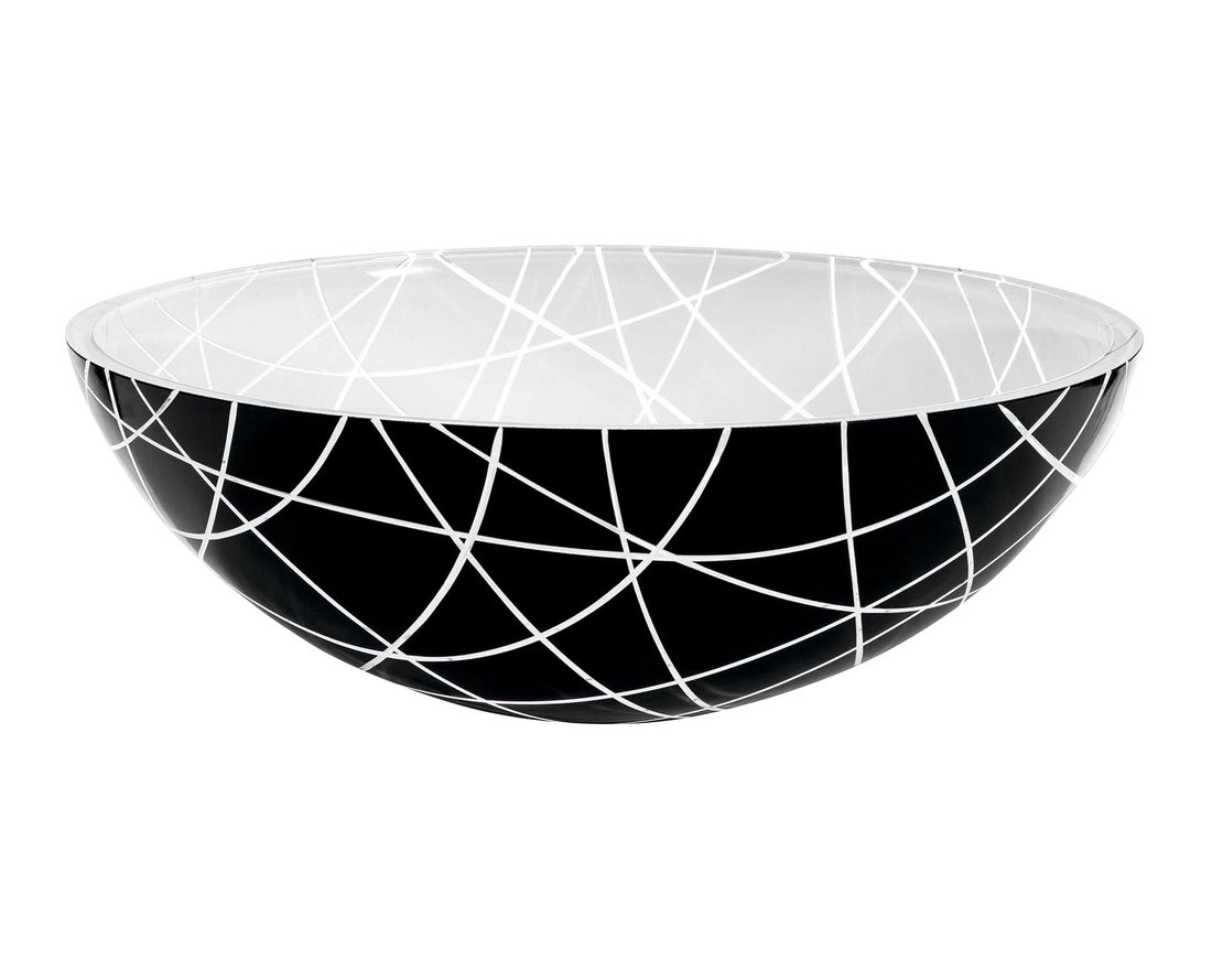 Murano Linea sklenené umývadlo 40x14 cm čierna/biela