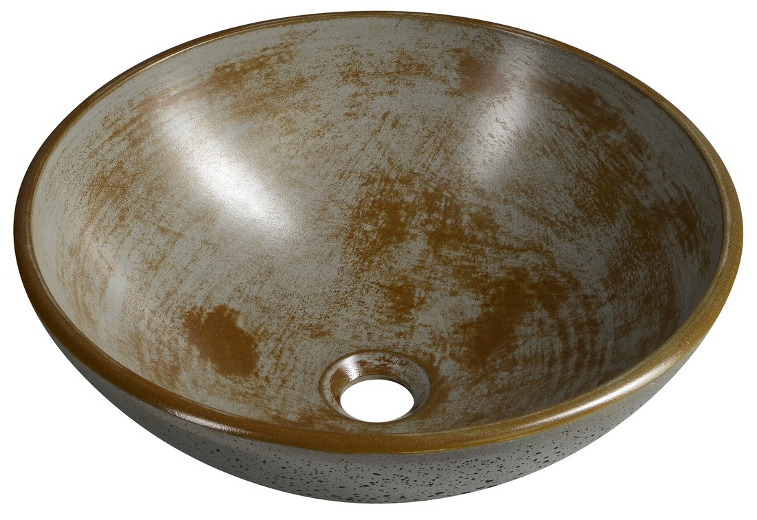 Formigo FG007 betónové umývadlo, priemer 41 cm, šedé pásikavé