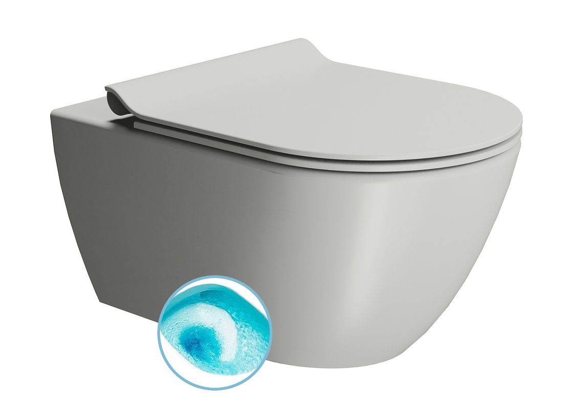 Pura 881517 WC závesné 55x36 cm, Swirlflush, cenere mat