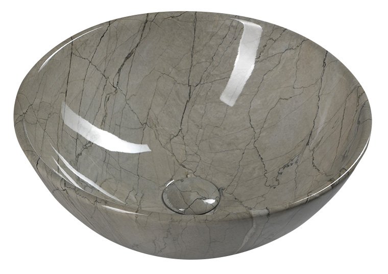 Dalma MM113 keramické umývadlo 42x42x16,5 cm, sivý mramor