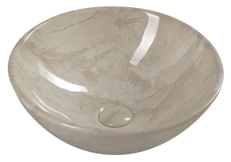 Dalma MM127 keramické umývadlo 42x42x16,5 cm, béžový mramor