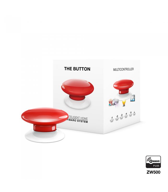 Fibaro ovládač scén - The Button (FGPB-101-3 ZW5) - Červené