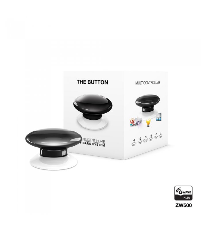 Fibaro ovládač scén - The Button (FGPB-101-2 ZW5) - Čierne