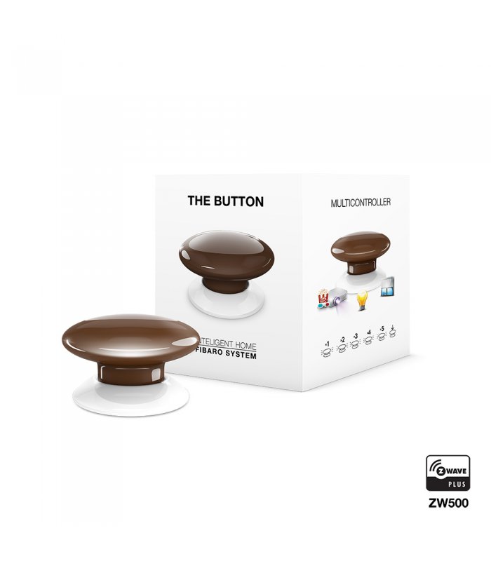 Fibaro ovládač scén - The Button (FGPB-101-7 ZW5) - Hnedé