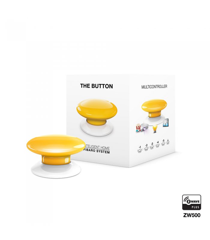 Fibaro ovladač scén - The Button (FGPB-101-4 ZW5) - Žlté