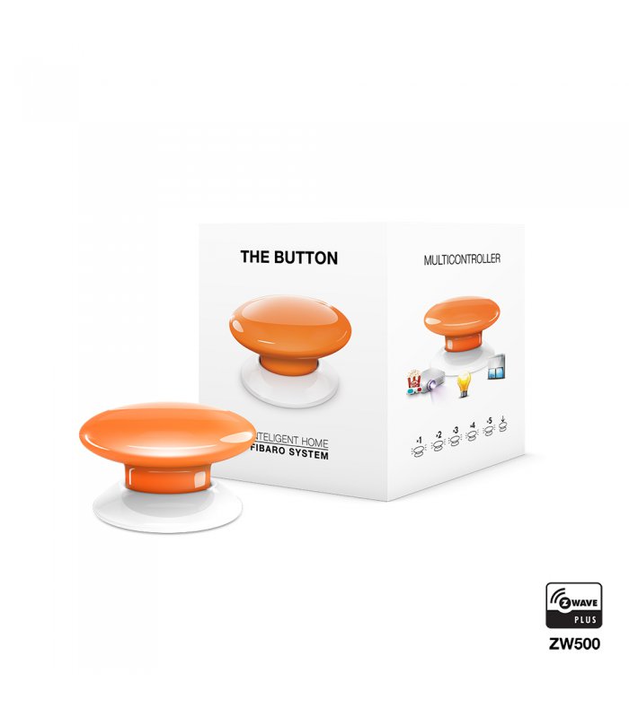 Fibaro ovládač scén - The Button (FGPB-101-8 ZW5) - Oranžová