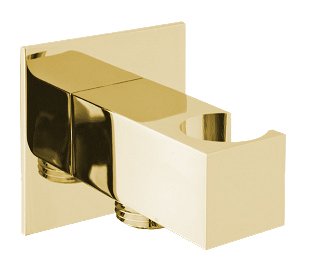 Sapho SG303OR držiak sprchy hranatý, pevný, s vyústením, zlatý