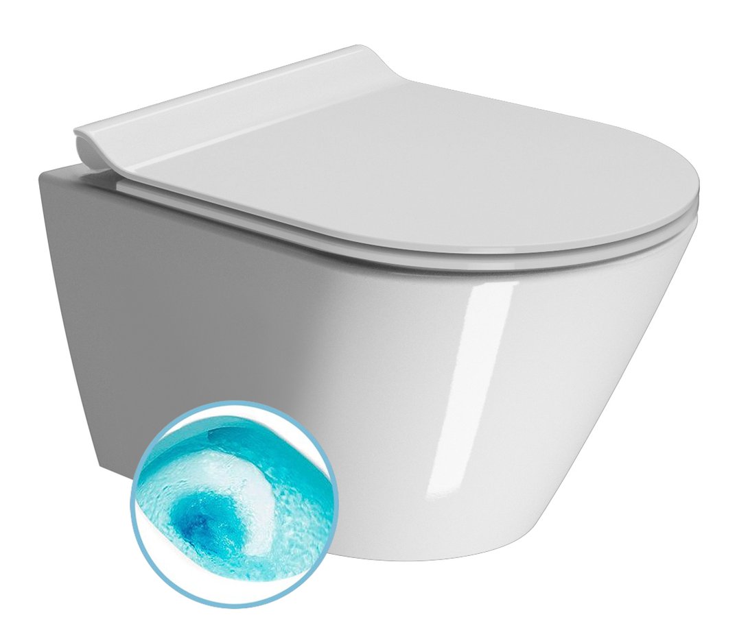 Kube X 941611 závesná WC misa, Swirlflush, 50x36 cm, biela ExtraGlaze