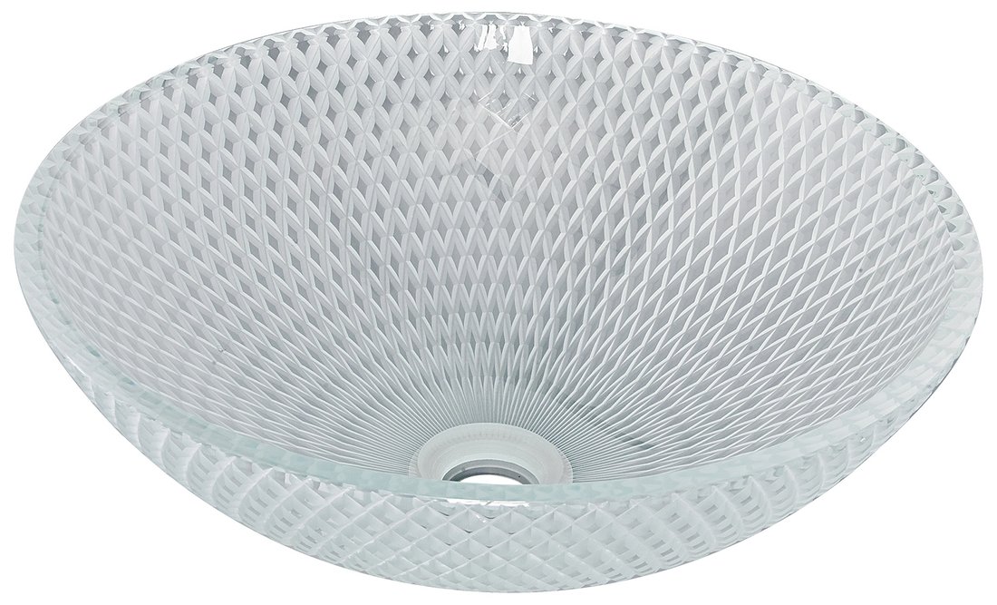 Puketa TY165 sklenené gravírované umývadlo, priemer 42 cm, čire